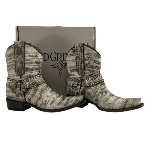 Old Gringo Aria Plain Harbor Grey Harness Snip Toe Western Cowgirl Boot 7.5 B - Picture 2 of 14